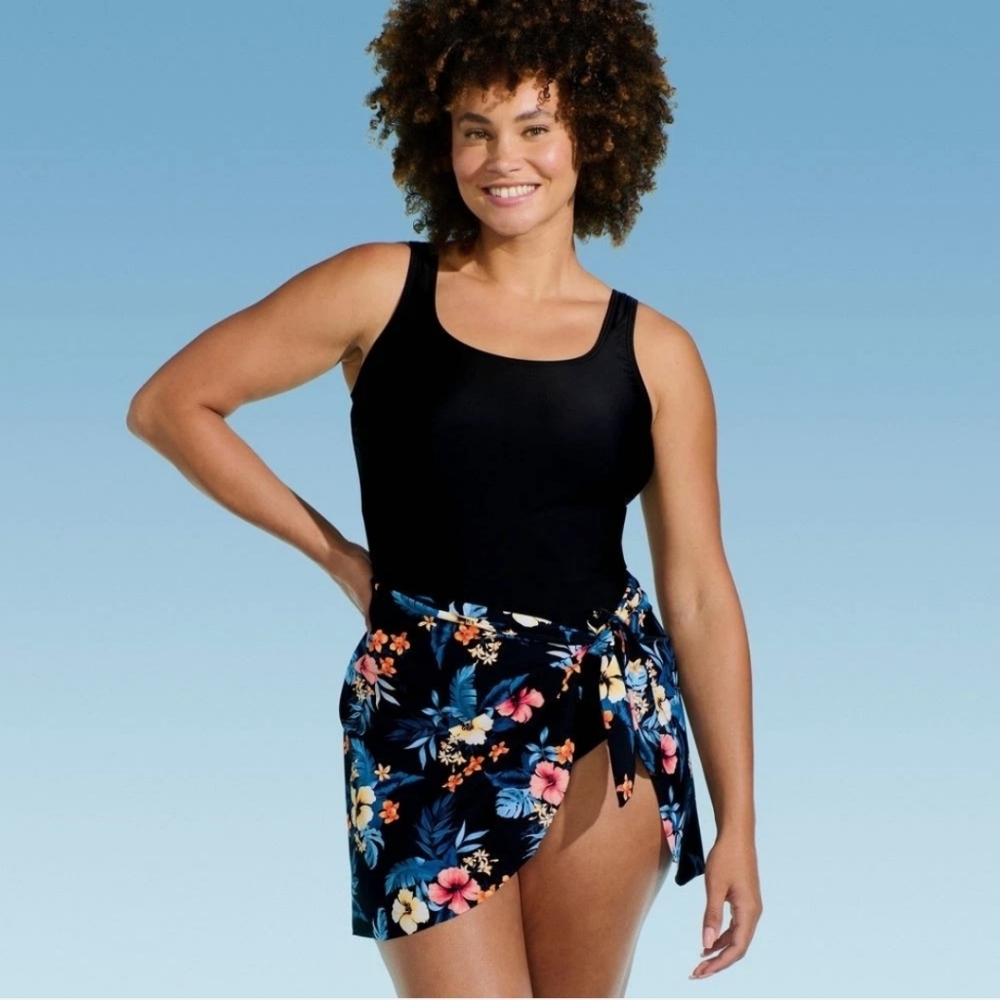 NWT Lands' End One Piece Wrap Swimsuit